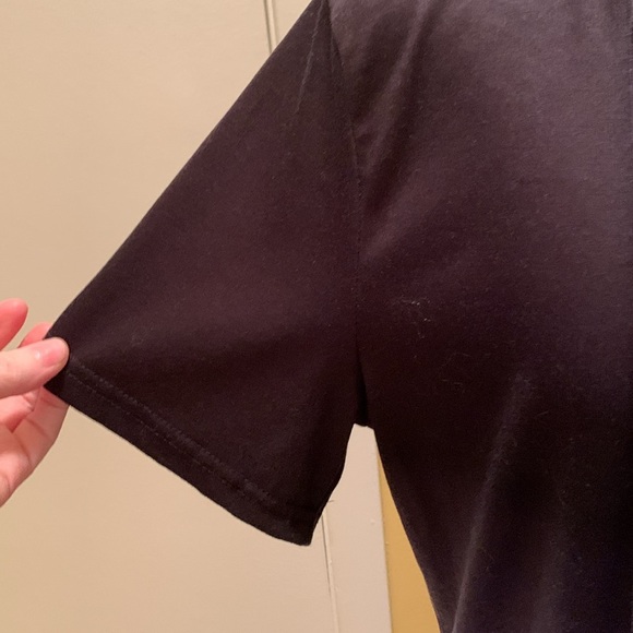 Women Gradient Printed V Neck Short Sleeve T Shirts Button Pullover - Picture 6 of 8